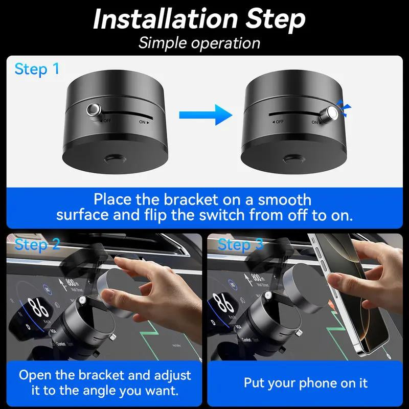 Upgraded Vacuum Suction Phone Mount, Magnetic Car Phone Holder, for Iphone 16 Car Mount, Ideal for Car/Gym/Mirror/Shower/Smooth Surface, Car Accessories Fit for Iphone 16 Pro Max 15