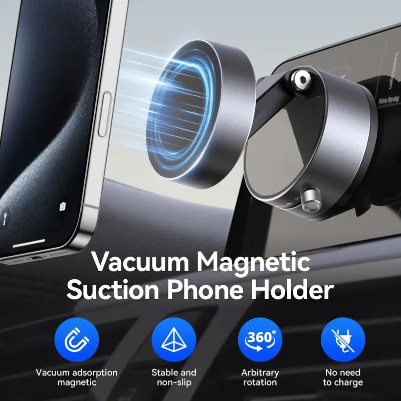 Upgraded Vacuum Suction Phone Mount, Magnetic Car Phone Holder, for Iphone 16 Car Mount, Ideal for Car/Gym/Mirror/Shower/Smooth Surface, Car Accessories Fit for Iphone 16 Pro Max 15