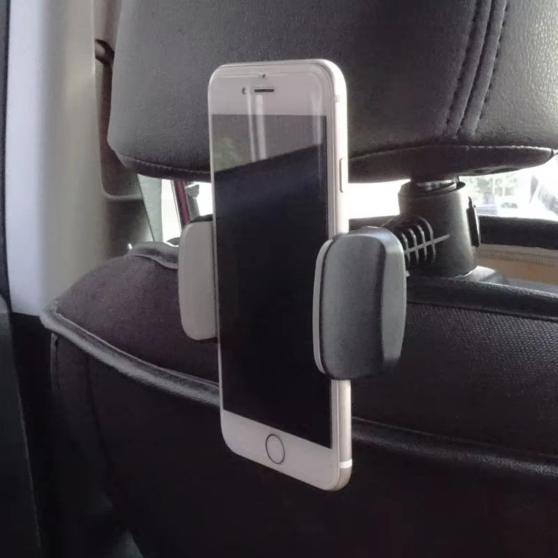 Universal Car Back Seat Headrest Support Bracket Adjustable 360 Degree Rotating Ipad Mobile Phone Black Mount Holder in Car